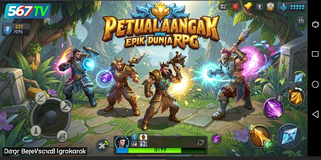 Tampilan gameplay RPG 567TV yang menakjubkan dan penuh aksi.