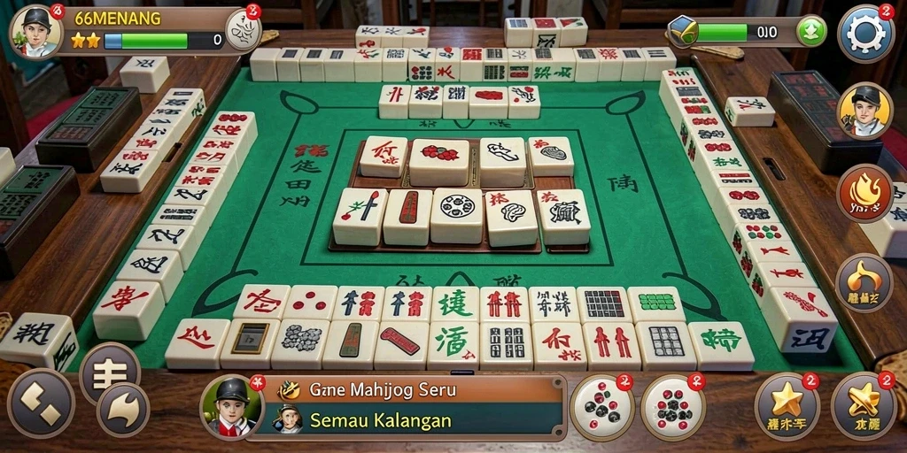 Screenshot tampilannya menunjukkan gameplay Mahjong yang seru dan menarik.