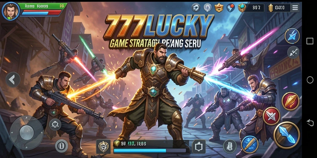 Screenshot gameplay 777LUCKY menampilkan strategi pertarungan yang mendebarkan.