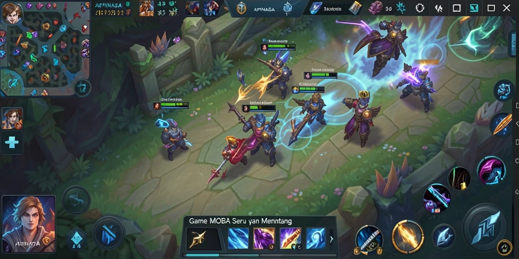 Screenshot gameplay APINAGA dengan pertarungan tim yang seru.
