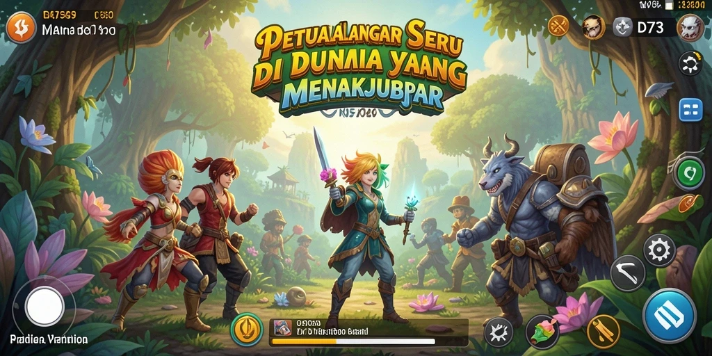 Screenshot gameplay D73 yang menunjukkan aksi petualangan seru.