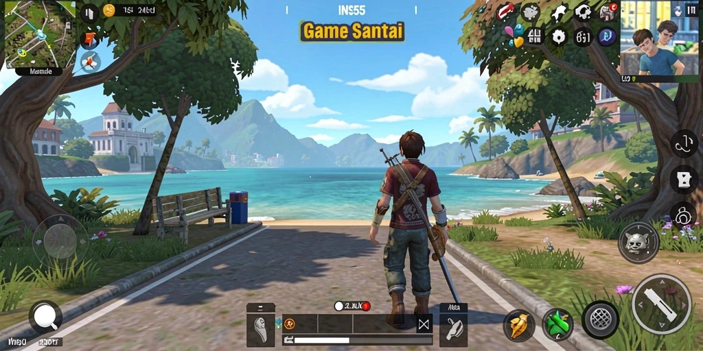 Tampilan menarik dari gameplay INS55 dengan karakter yang berwarna-warni.