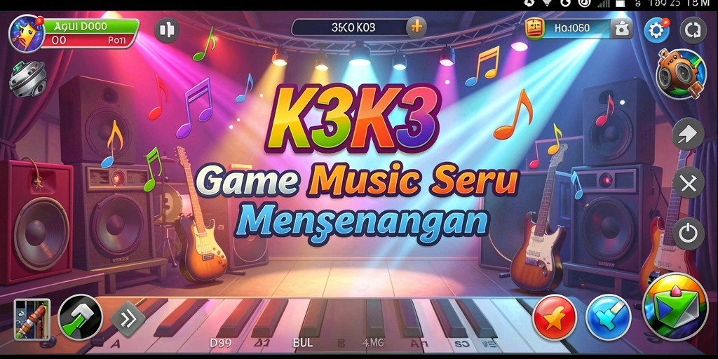 Tampilan menarik dari gameplay K3K3 yang penuh energi dan musik.