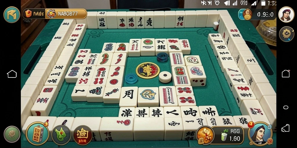 Tampilan menarik dari gameplay Mahjong NABOB77 yang mendebarkan.