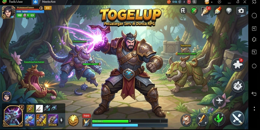 Tampilan screenshot TOGELUP menampilkan aksi RPG yang intens dan mendebarkan.