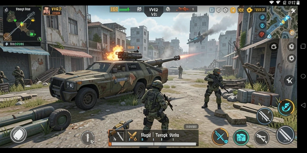 Screenshot gameplay dari VV62 yang menunjukkan aksi strategi mendebarkan.